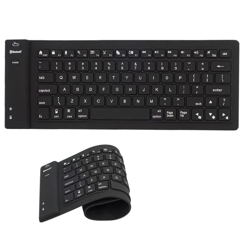 

For Tablet Phone IOS Android Windows 3.0 Bluetooth Keyboard Roll up Teclado 87key 108key Wireless Flexible Soft Silicone Silence