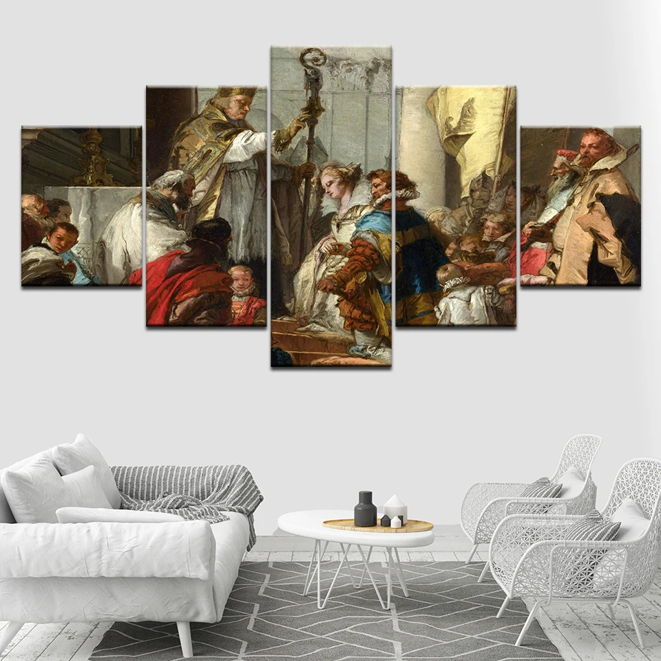 

The marriage of Frederick Barbarossa 5 Piece HD Wallpapers Art Canvas Print modern Poster Modular art painting Home Decor