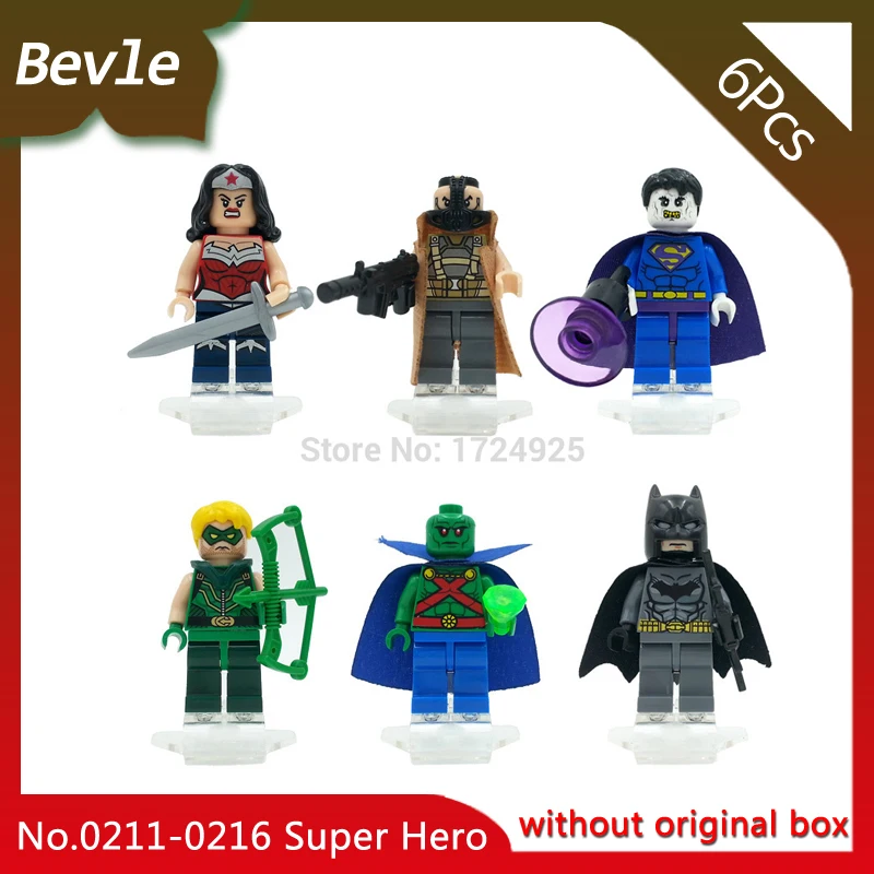 

Bevle Store Decool 0211-0216 6Pcs Super Heros Series Marvel Batman Green Arrow Building Blocks Bricks Children For Toys Lepin