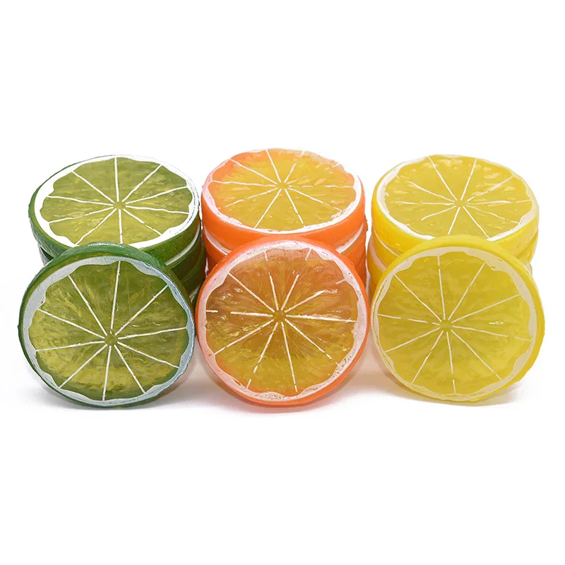 5pcs Lifelike Artificial Fruits Polyfoam Lemon Slices Fake Fruit Party Photo Props for Model Party Kitchen Simulate Fruits