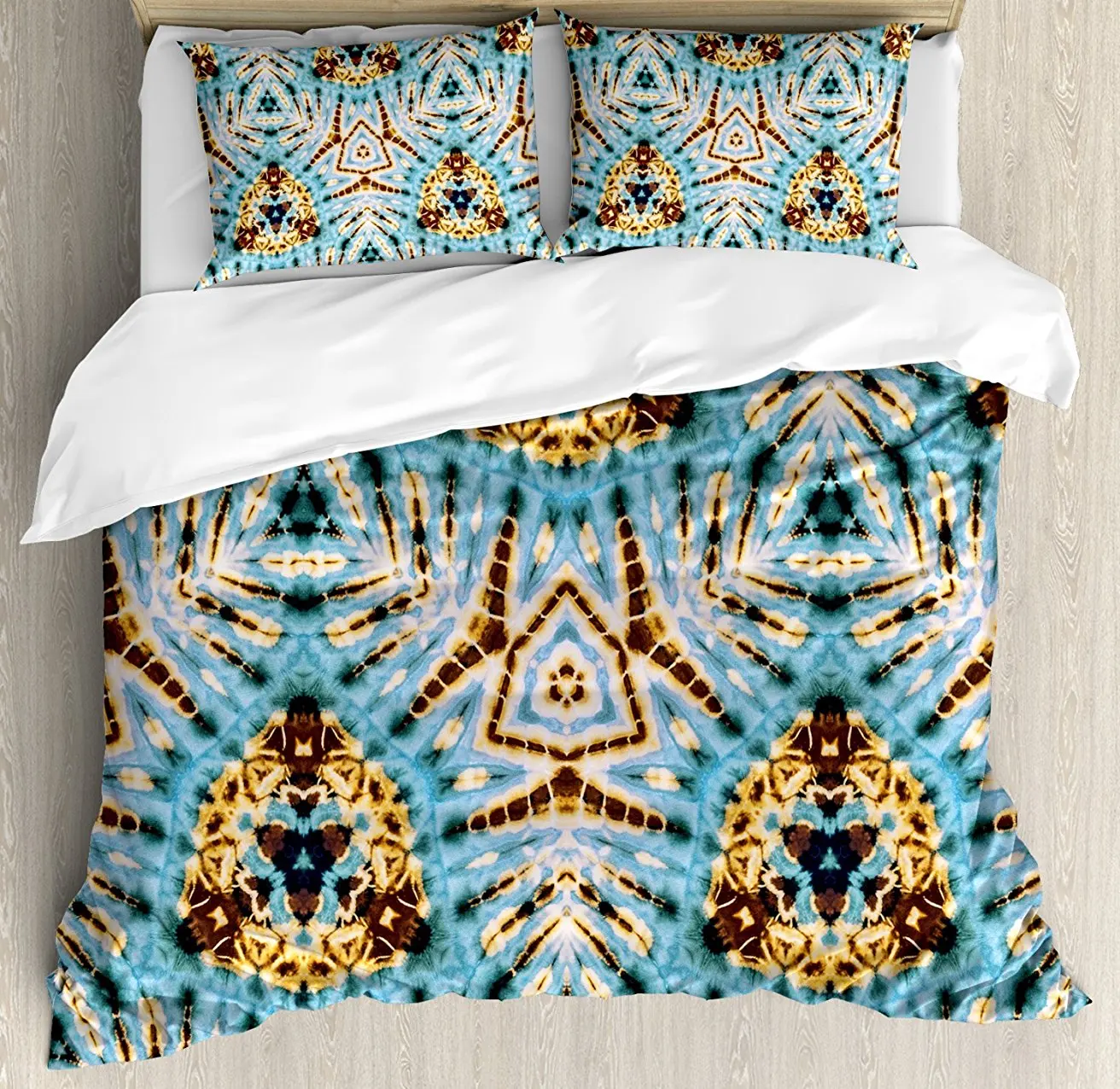 Tribal Duvet Cover Set Tribal Stylized Trippy Shapes with the Dirt