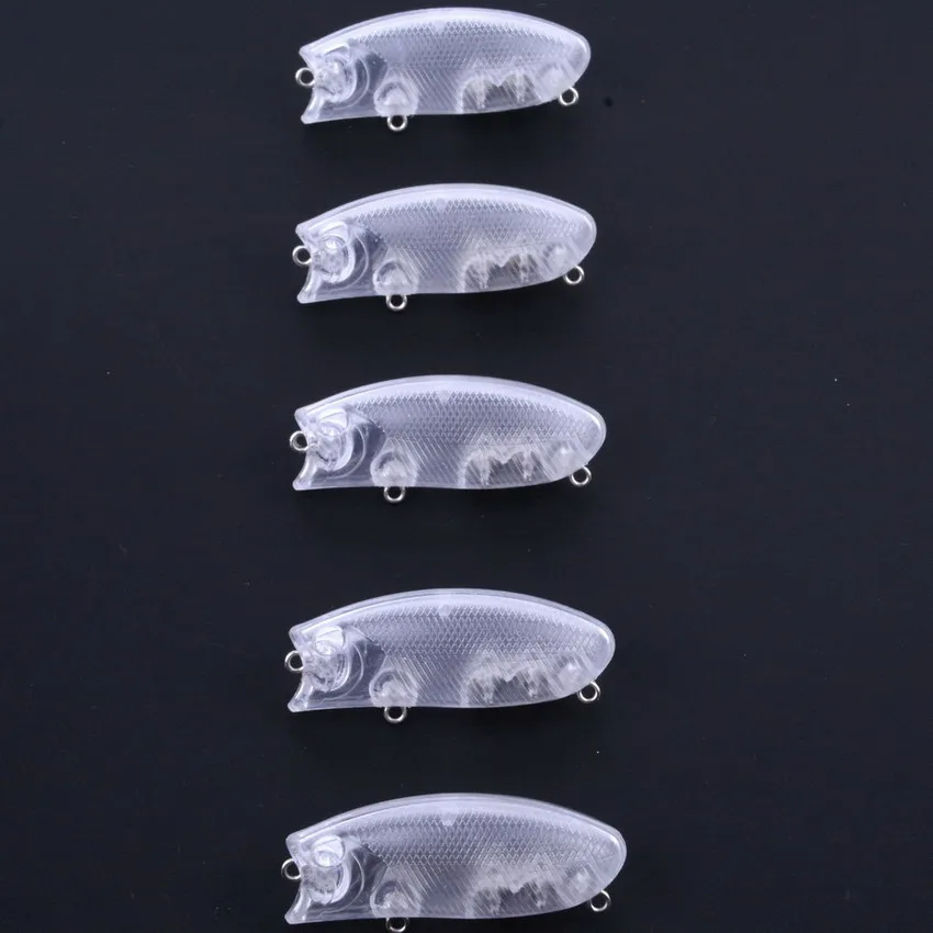 10pcs/set Unpainted 9G 10G 11G Clear Plastic Fishing Lure Bodies Bait Popper Blank Fishing Baits Crankbait Wobblers Fish Lure
