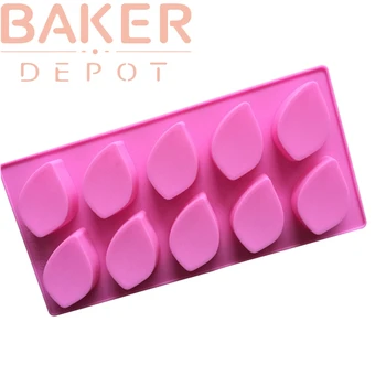 

BAKER DEPOT 10 Cavity Silicone Mold Chocolate Mold Handmade Soap Mold DIY three-dimensional Baking Mold Leaf CDSM-579