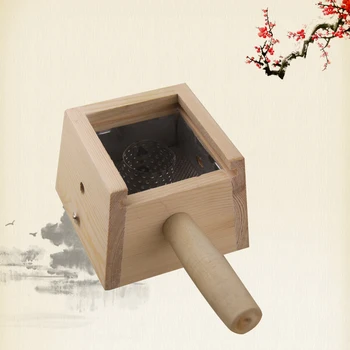 

Natural green wood Wood single column moxibustion box moxa burner Baliao waist back Moxibustion box free shipping