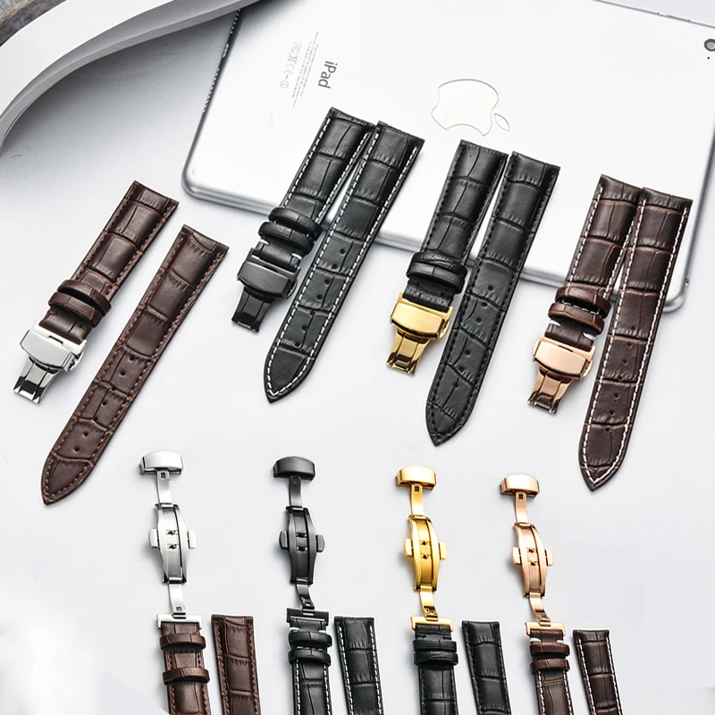 New High quality Genuine leather watchband 16MM 18mm 19mm 20mm 21mm 22mm leather strap for Tissot 2
