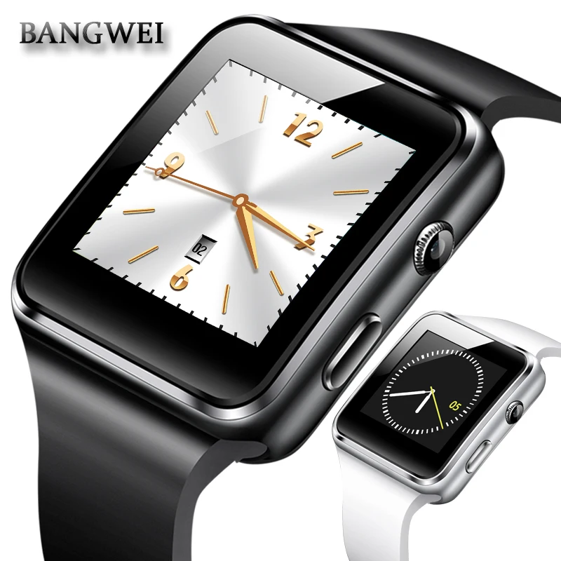 BANGWEI Smart Watch Men Casual Fashion Rubber Strap Smart Watch Women Men Sport Pedometer LED Stopwatch Support SIM Make Call