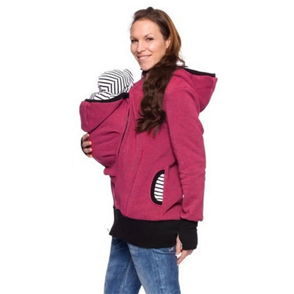 S-2XL Baby Carrier Jacket Kangaroo Hoodie Winter Maternity Hoody Outerwear Coat For Pregnant Women Carry Baby Pregnancy Clothing