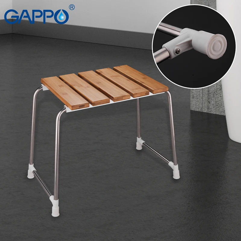 cheap GAPPO Wall Mounted Shower Seats Solid wood folding chair bathroom relax chair shower Stool toilet Bath bench