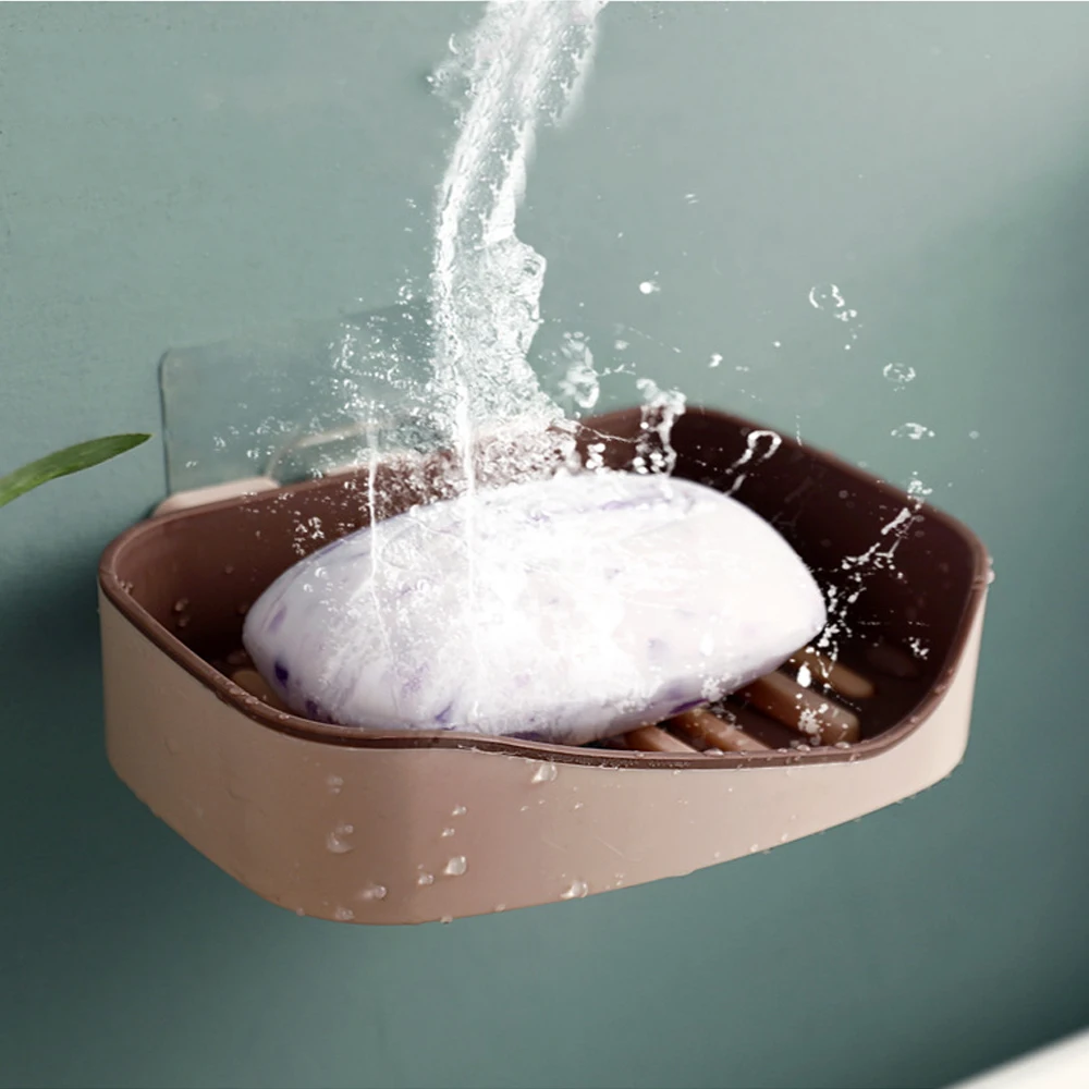 الحمام استنزاف الصابون مربع جدار شنقا الحمام دش تخزين حامل الصابون رف البلاستيك الإبداعية شفط الذاتي لاصق أطباق للصابون