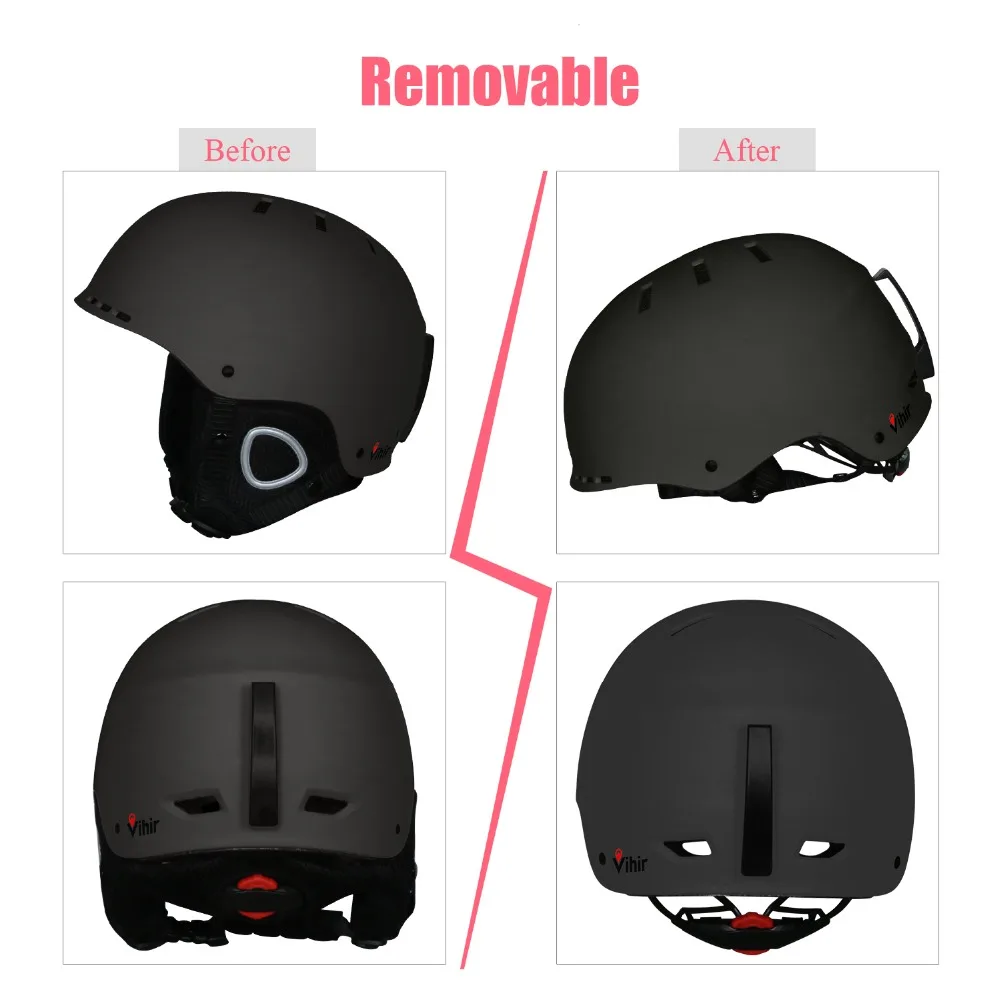 Goede Vihir Verstelbare Dial Professionele Outdoor Sport Skateboard Schaatsen Helm Integraal gegoten Ski Helm Voor Volwassen En Kinderen
