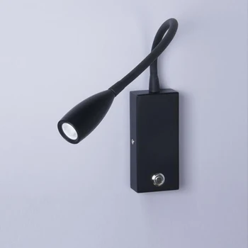 

Nordic contracted LED adjustable tube wall lamp with switch club hotel bedroom head of bed reading lighting