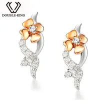 MZH Изысканные ювелирные изделия Bijouterie 18K позолоченные цветочные романтические серьги для Дамы Женщины Свадебные подарки любви CAE00555A