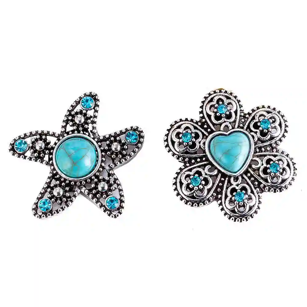 New Snap Button Jewelry Star fish metal 18mm Buttons fit Bracelet Bangles TZ9192 | Украшения и аксессуары