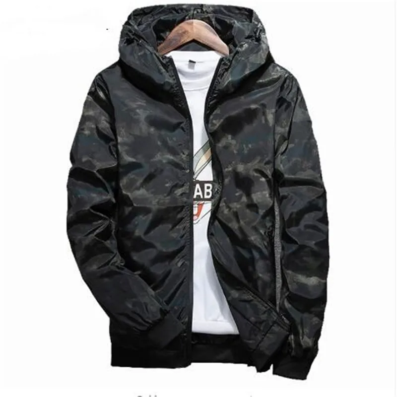 

2017 Spring Autumn Mens Casual Camouflage Hoodie Jacket Men Waterproof Clothes Men's Windbreaker Coat Male Outwear 4XL