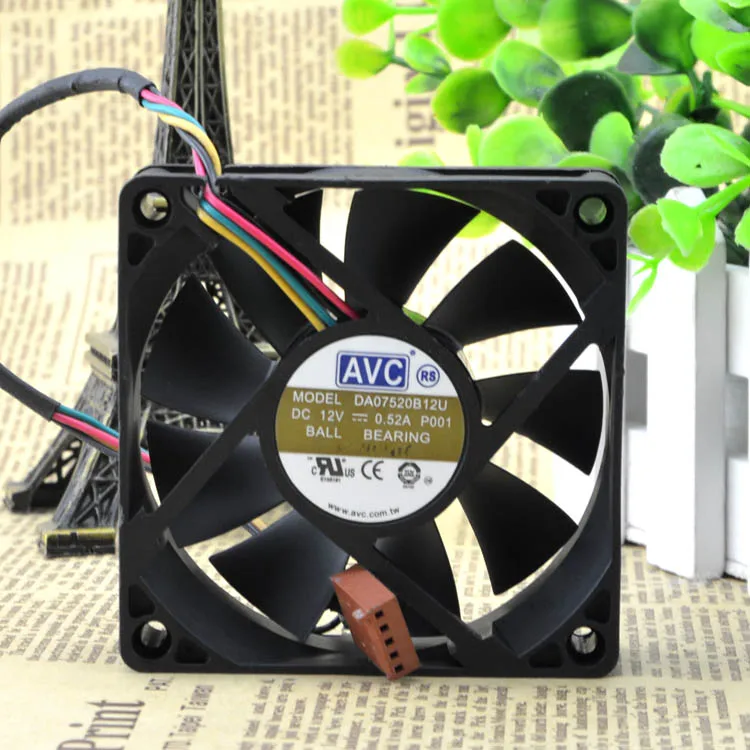 

AVC DA07520B12U 7520 DC 12V 0.52A 4-Wires tempreture PWM Speed control computer cpu cooling fan