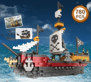 

780pcs Pirate Ship Building block model black pearl boy assembling small particle building blocks toy