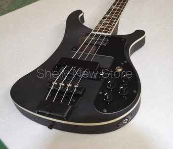 

Shelly new store custom RK 4003 bass 4 strings rick black tremolo white binding electric bass guitar musical instrument shop