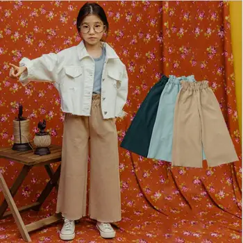 

2019 new wholesale girls wide pants spring cotton fashion girls pants 4-9t A773