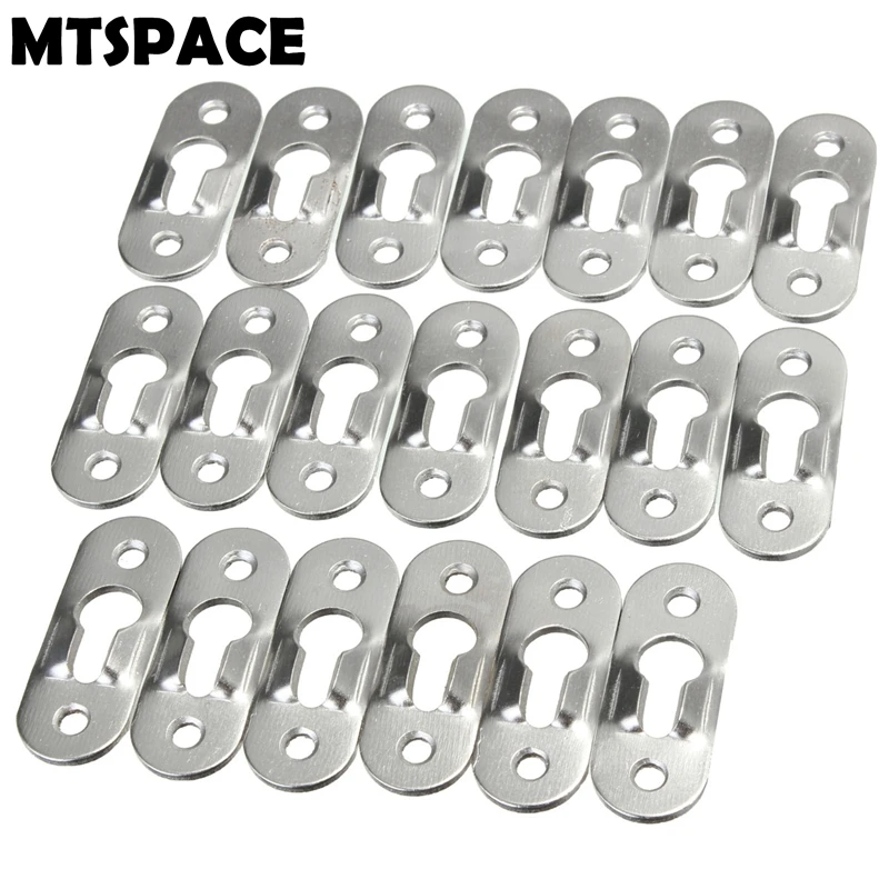 

MTSPACE 20pcs/Set Picture Hangers 44mmX16mm Metal Keyhole Hanger Fasteners for Picture Photo Frame Furnniture Cabinet Accessory