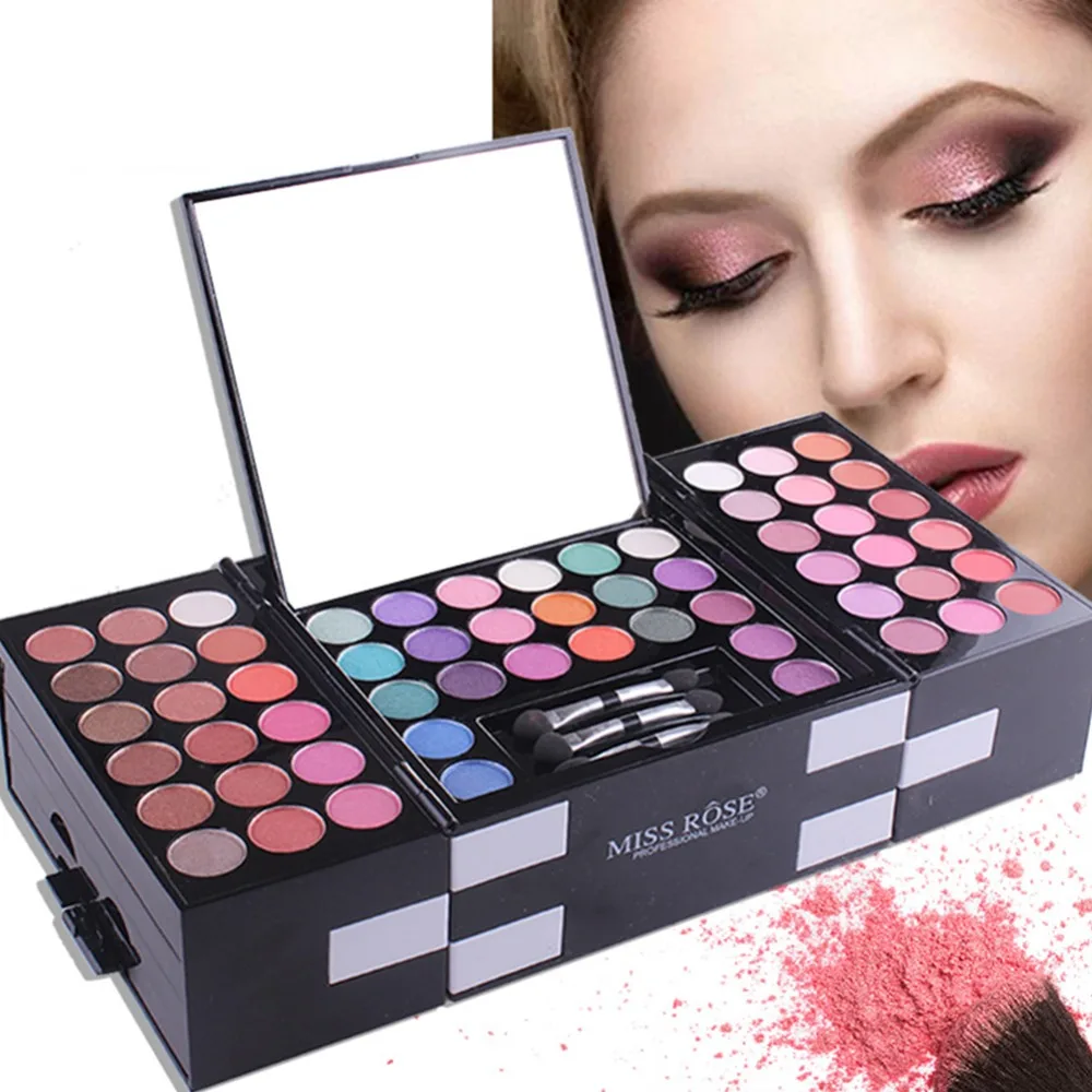 

142Colors High-shine Brighten Face Contour Matte Eye Shadow 3Colors Glitter Highlighter Blush Powder 3Colors Brow Powder Box Set