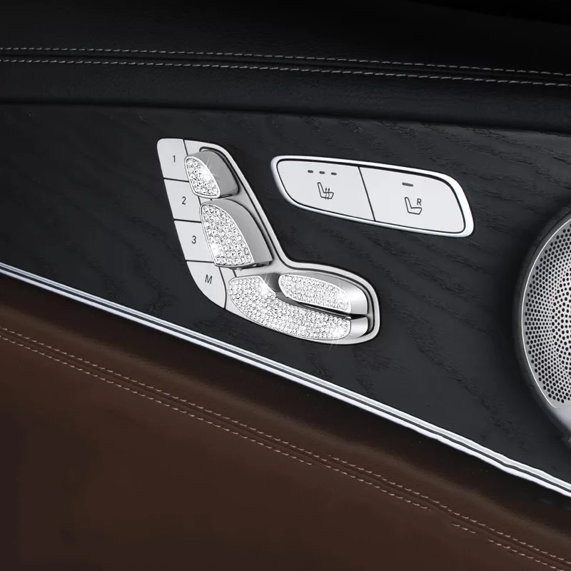Автомобильные аксессуары для Mercedes Benz E class W213 E300L- двери автомобиля сиденье Кнопка регулировки крышка алмаза украшения Стикеры