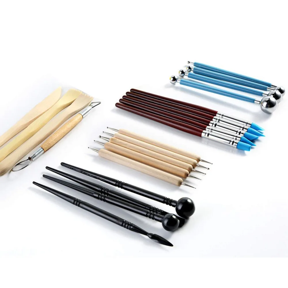 23 Pcs Clay Sculpting Tools Set Ball Stylus embossing Pottery & Ceramics Tools DIY Arts Crafts lines Carving Modeling Tool gift