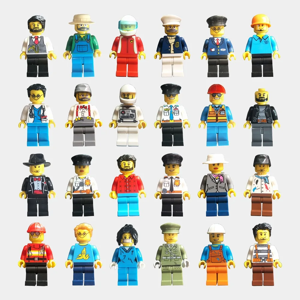 

12Pcs/set City Figure Compatible With LegoING Cartoon Action Figure City Police engineer Buildings Blocks Sets DIY Assemble Toy
