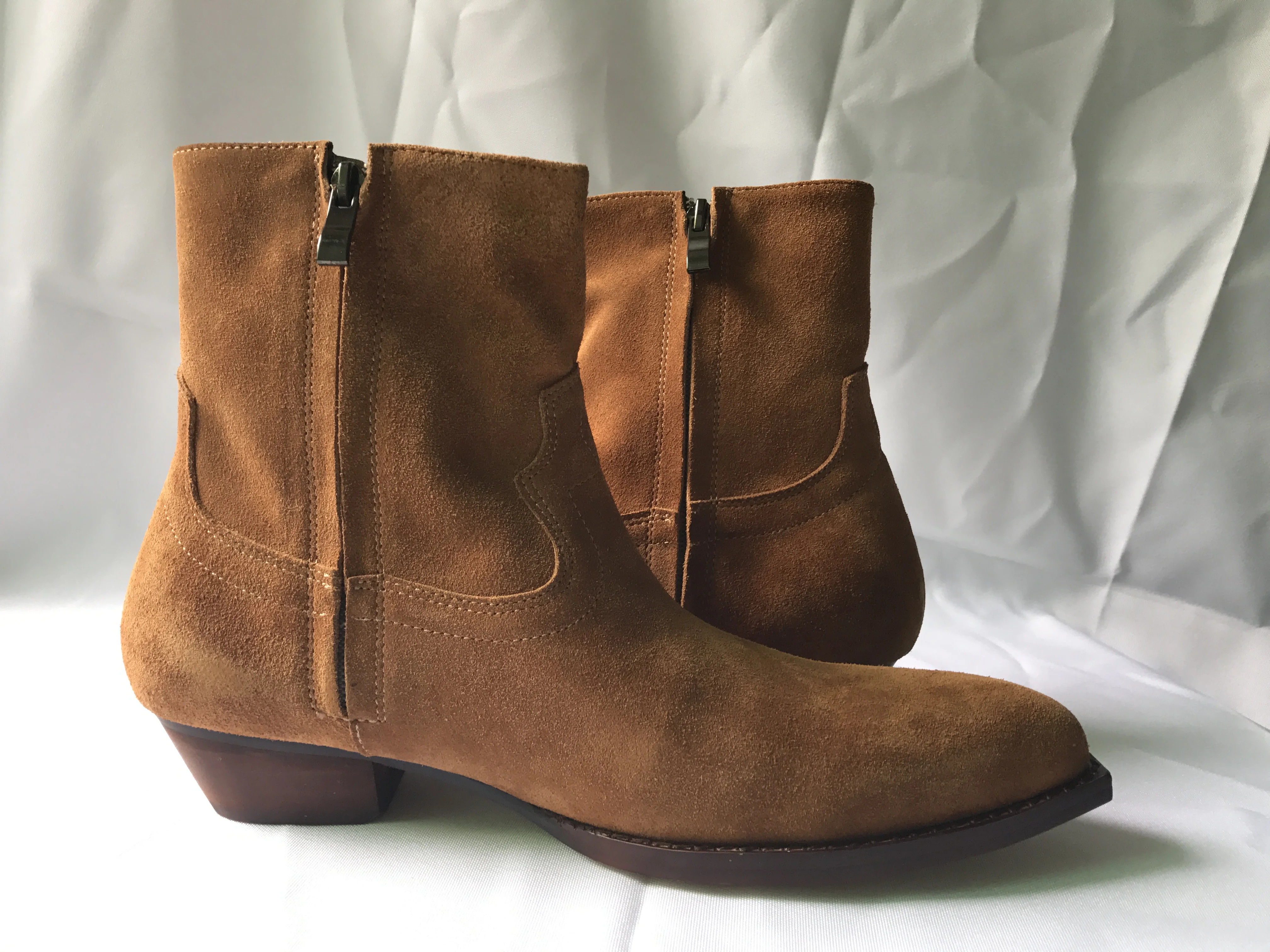 WPG Europe Latest styles Men's Scrub leather shoes boots High quality Chelsea boots black , Brown Winter men's shoes botas mens