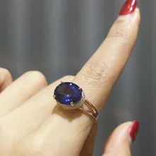 FLZB, модное обручальное кольцо из стерлингового серебра 925 пробы для женщин ov10* 12 мм 5.8ct натуральный Танзанит, цветное кольцо с топазом, покрытое розовым золотом