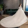 2022 New Vintage O Neck Full Sleeve Wedding Dress Illusion Simple Lace Embroidery Custom Made Bridal Gown Vestido De Noiva L ► Photo 3/6