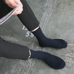 Для мужчин в Корейском стиле в полоску восстановить японский одноцветное Цвет дезодорации Harajuku платье человек хлопковые короткие носки