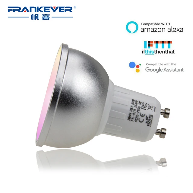FRENKEVER Wifi Smart Bulb Wireless GU10 LED Lamp Smart Remote Control Compatible with Alexa google home