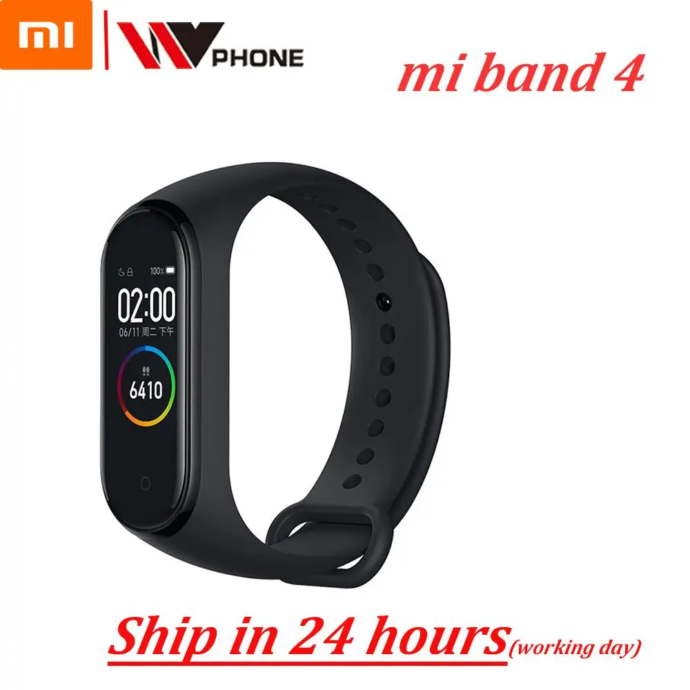 

Original XiaoMi Mi Band 4 Smart Wristband Fitness Bracelet MiBand Band 4 Big Touch Screen Message Heart Rate Time Smartband