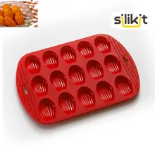Envío libre de silicona 15 forma de concha para hornear magdalenas torta molde de la galleta