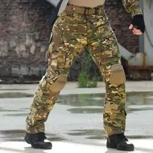 Камуфляжные военные тактические брюки армейская Военная униформа брюки воздушный Пейнтбольный бой Брюки карго с наколенниками