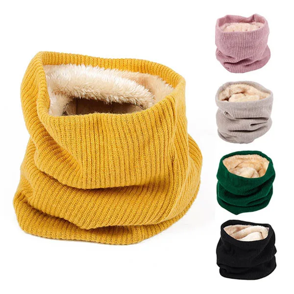 Модный шарф для девочки, детский шарф бесконечность, зимний теплый хлопковый плотный Удобный шарф с кольцом, Детские шарфы унисекс