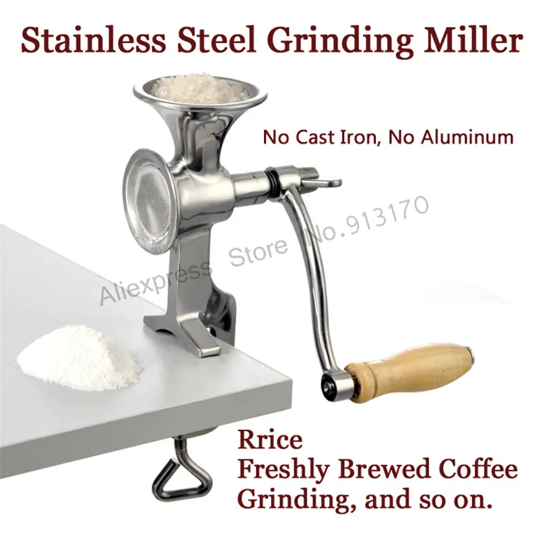Manual Grinding Miller Corn Flour Mill Machine Coffee Bean Grinder Stainless Steel Manual Grinding Miller Corn Flour Mill Machine Coffee Bean Grinder Stainless Steel