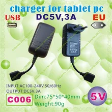 2 шт. [C006] USB/5 V, 3A/EU Разъем Электропитания(Европа Стандартный); Зарядное устройство или адаптер питания для планшетных ПК; Для мобильного телефона; для электронной книги; mp3; dvr; Очки виртуальной реальности vr