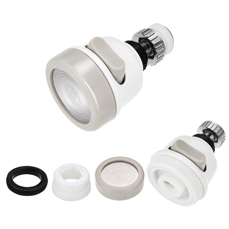 2 Pack Kitchen Water Spray Water Saving Faucet Sprayer 360 Degree Rotate Tap Nozzle Adjustable Faucet Head Aerator