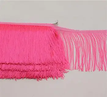 

Rose Latin Dress Garment Curtain Sew Ribbon Lace hot pink Tassel Wedding party Decoration Polyester Fringe Trim
