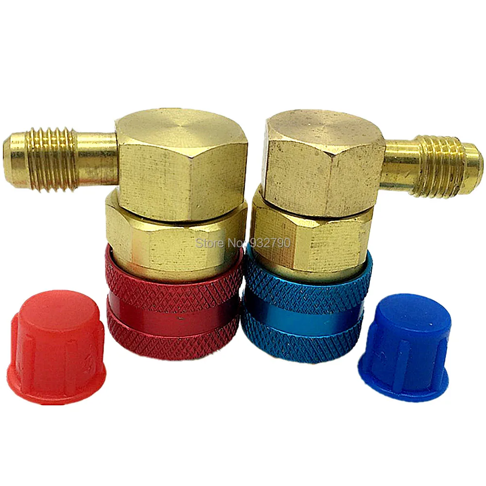 Pair AC R134a Quick Connector Adapter Coupler Auto Air conditioning Low