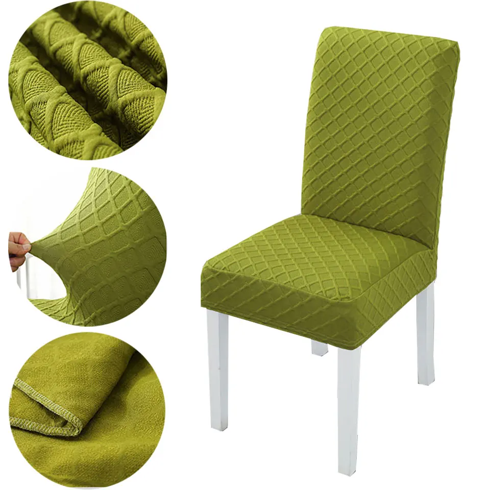 

2019 Thick Material Stretch Chair Cover For Kitchen/Wedding Elastic Chair Covers Spandex Dining Room Chair Cover With Back
