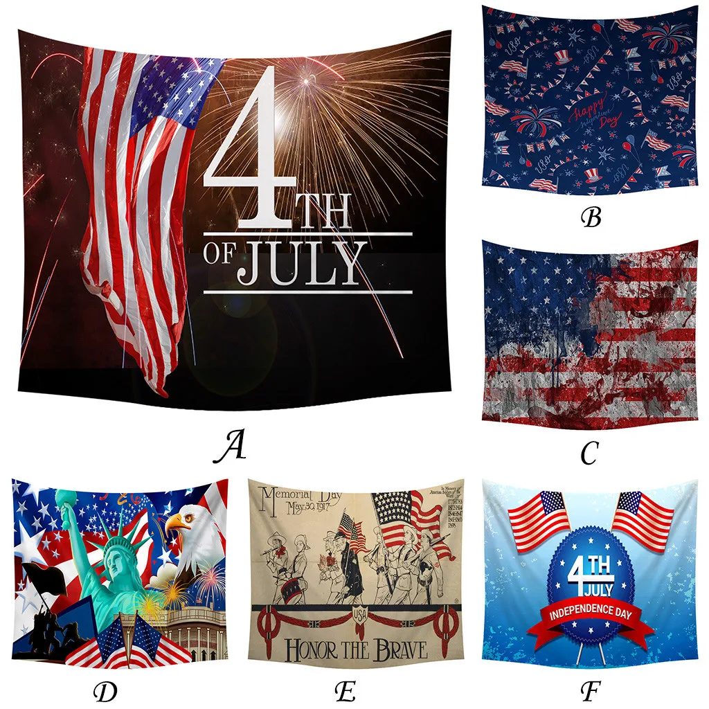 

Hot sale creative The store manager recommendsIns Independence Day Print Home Tapestry Wall Hanging Wall HOME Decoration Gift