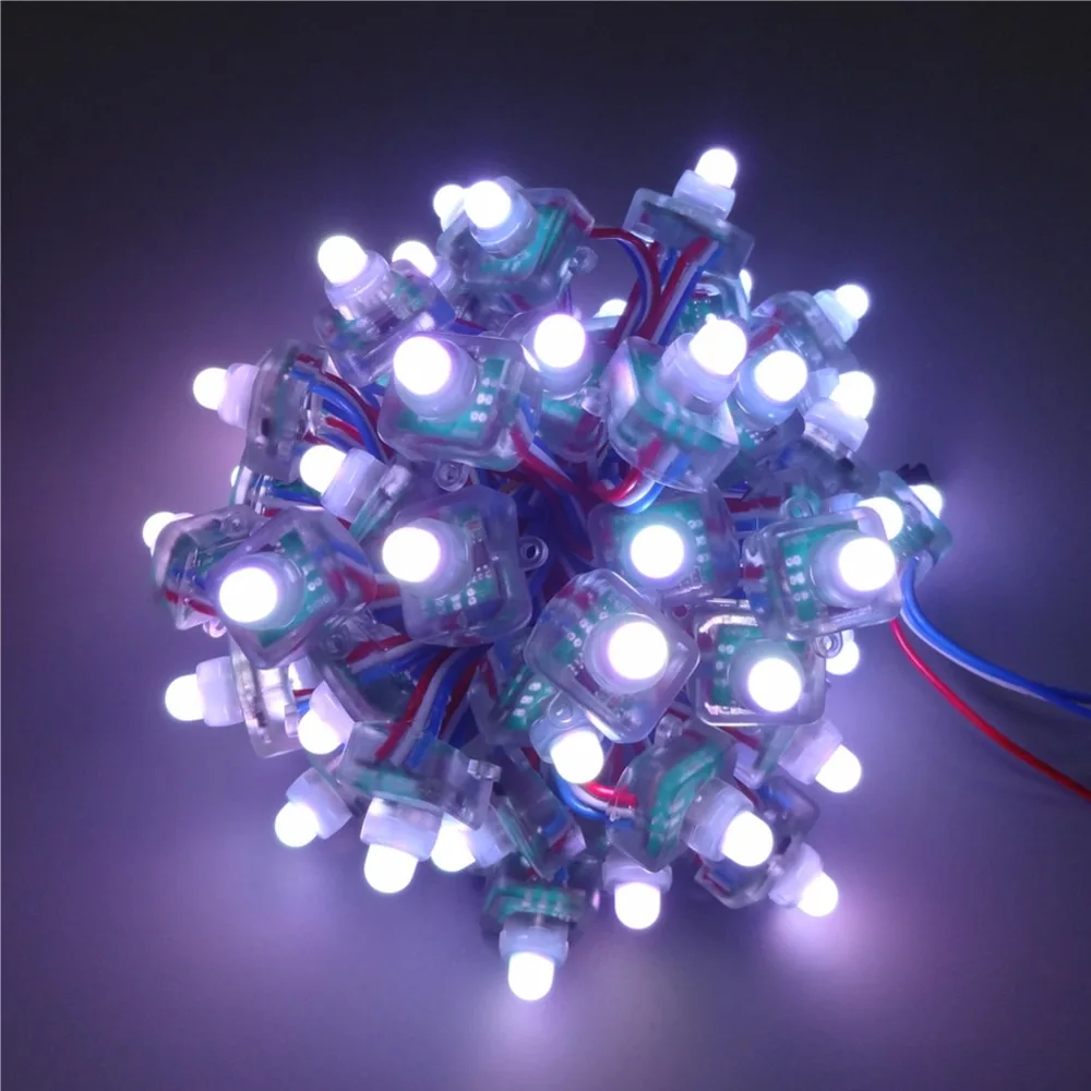 50 шт. WS2811 12 мм T1515 квадратные диффузные цифровые RGB светодиодные пиксели 2811 IC в