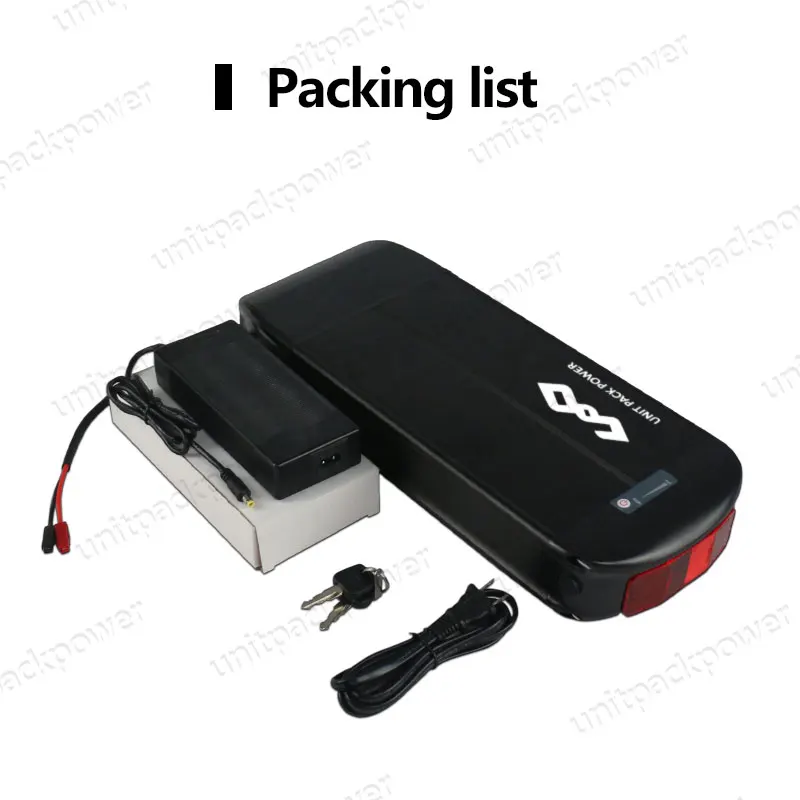 Clearance UPP rear rack plat ebike battery 48v 18ah lithium battery with LG/Samsung cell 48V battery for 750w 500w motor 5