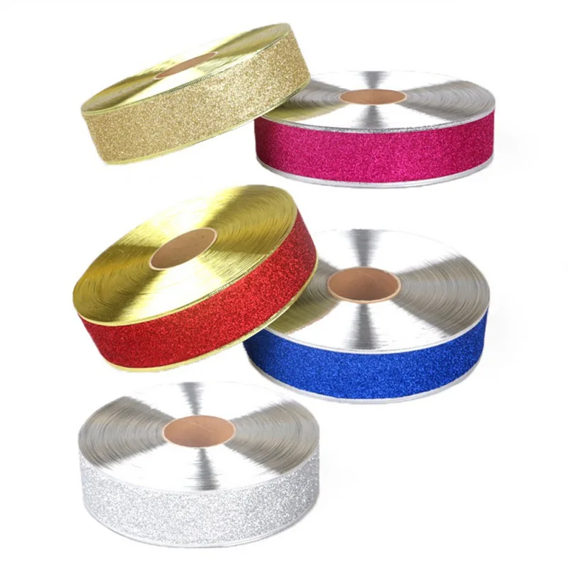

2-Inch Glitter Metallic Ribbon for Sewing Gift Wrapping Card Making Floral Arrangement DIY Bow Craft Supplies