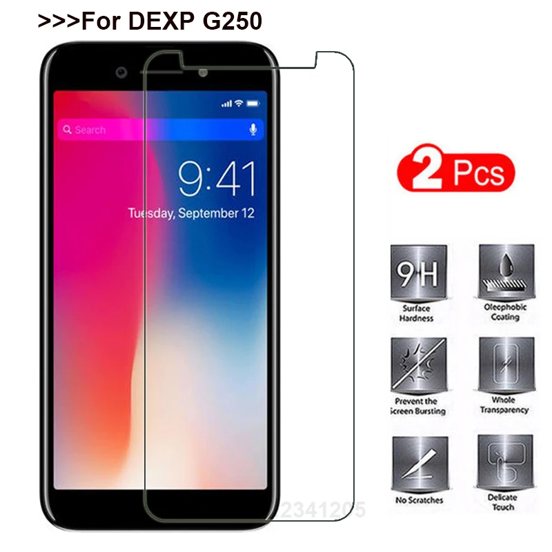 

2PCS Tempered Glass for DEXP Ixion G250 Screen Protector 9H 2.5D Explosion-proof Protective Film for DEXP G250 case cover phone