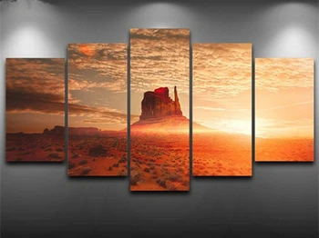 

Modern Canvas Print Wall Art Frame 5 Pieces Pictures Desert Sunrise Landscape Poster Home Decor Source Of Desert Painting