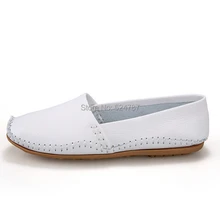 Personality suture white shoe oxford shoes women genuine leather shoes daily driving loafers female Moccasins