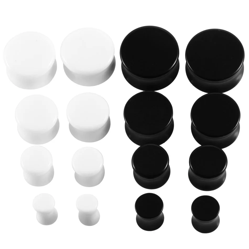 Pair Acrylic Double Flared Saddle Curved Ear Plug Gauges Piercing Ear Flesh Tunnel Expander Earlet Stretcher Jewelry piercing jewelry,ear piercing jewelry,body piercing jewelry,body jewelry